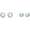 Swarovski Orecchini Stud Swarovski Angelic Square, turchese, placcato rodio, Esclusivi Amazon & Orecchini a lobo Angelic, Taglio tondo, Bianchi, Placcato rodio