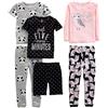 Simple Joys by Carter's 6-Piece Snug Fit Cotton Pajama Set Pigiama, Grigio Panda/Nero Pois/Rosa Gufi, 24 Mesi (Pacco da 3) Bimba