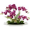 Flair Flower - Orchidea Artificiale in Ciotola in Ceramica, Fiori Artificiali, phalaenopsis con Vaso per Piante Artificiali, Colore: Rosa., 50x55x14 cm
