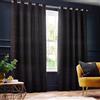 Paoletti Galaxy Coppia Di Tende Con Occhielli - Tende Oscuranti In Ciniglia Di Lusso Opulente (Nero - 168x137cm)