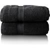 Glart - Set di asciugamani premium in spugna, disponibili in 6 colori e 5 dimensioni, composto da 2 teli per la sauna da 70x200 cm, nero