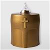 La Briantina Lumino Elettrico a Led Benedicto Gold, Durata 150 Giorni, Dorato con Croce e Luce Intermittente, 11x8x6 cm