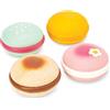 Le Toy Van - TV330 - Gioco educativo macarons finti, giocattolo per bambini, 2 anni, set da 4 macarons con confezione regalo, gioco Montessori, in legno naturale FSC e colori a base d'acqua