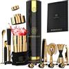 BarDeluxe® Kit Barman da 12 Pezzi, Kit Barman Completo | Shaker Cocktail da 750 ml | Set Cocktail Professionale, Kit Cocktail, Set Barman | Cocktail Set, Include Elegante Confezione Regalo(Oro)