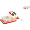 H&H Natale Set Antipastiera Coppetta Porcellana, Base Bambu' e 8 Stecchi Natalizi, 14,5X10cm