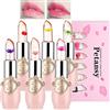 Petansy 6 Pack di cristallo gelatina fiore rossetto set, nutriente temperatura cambiare balsamo per le labbra lunga durata idratante lucidalabbra magico colore cambiare Stick Labbra Set