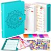 Aocii Money Binder Italiano, Cash Stuffing, Budget Planner Italiano, Il Libro del Risparmio, Agenda Quaderni ad Anelli, Agenda Risparmio Soldi Organizer con Buste, Accessori Personalizzati Locali (blu)