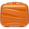 KONO Beauty Case Valigia Trolley Rigida 34cm Leggero Borsa da Toilette (14pollici, Arancione)