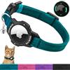 MASERFOLA Collare per gatti AirTag con supporto luminoso Apple Air Tag, collare per gatti con chiusura di sicurezza e fascia elastica per gattini, gatti e cuccioli (Gattini 18-26cm, Blu Reale)