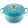 Le Creuset Cocotte rotonda Evolution in ghisa vetrificata con Coperchio, diameter 26 cm, Blu Caribe, 21177261702430