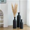 Sziqiqi Vaso da Terra Nero Extra Grando - 68/51/41 cm Tall Nordico Metallo Vaso Fiori Alto Vasi da Lungo Struttura A Nido D'ape Vasi Decorativi Interno Moderno per Soggiorno Sala da Pranzo