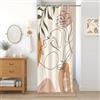 Uiiooazy Tenda Doccia Antimuffa, Tenda da Doccia Piccola 90x180cm Boho Style Terracotta Arancia Astratta Foglie Verde Tende da Bagno Tessuto Lavabile Impermeabile Tende per Vasca da Bagno con 6 Anelli