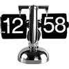Tyenaza Orologio da Tavolo a Fogli Mobili, Orologio Digitale Ribaltabile, Retro Minimalista Piede Singolo Mechanical Auto Flip Clock Orologio da Scrivania per il Soggiorno di Casa (Nero)