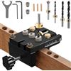 Idong 6/8/10/15mm Dima per Spinatura Legno, 3in1 Dima per Fori a Tasca, Kit di guida trapano con Clip Di Posizionamento Regolabile, Utensili Falegnameria Adatti a Legno da 5 a 60 mm