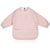 Vicloon Bavaglini per lo svezzamento dei bambini, in poliuretano, con maniche lunghe e grandi tasche, impermeabili, facili da pulire, adatti per bambini da 6 mesi a 12 mesi, rosa