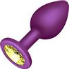 DUKESTON Mini Plug Anale Viola Anal Plug Diamante Anale Plug Donna Silicon Butt Plug Anal Small Butt Plug Soft Anal But Plug Dilatatore Ano Uomo (Silicone con Diamant Anale Giallo)