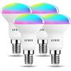 LVWIT Lampadina Smart E14 Wifi, Lampadine Alexa Riflettore, 4.9W = 40W, 470Lm, Lampadine Smart con Telecomando Compatibile con Alexa, Echo, Google Assistant, 16 Milioni di Colori RGBWW, 4 Pcs