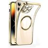 Luoiwei Cover Magnetica Compatibile con iPhone X/XS e MagSafe, Custodia Per iPhone X/XS Full Lens Protection, Ultra Sottile Transparent Crystal Clear TPU Anti Ingiallimento Case, oro