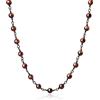 COAI Collana Rosario Unisex con Perle in Occhio di Tigre Rosso e Catena in Rame 50cm