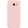 cuzz Cover per Samsung Galaxy A3 2017+(1 pezzi proteggi schermo in vetro temperato) tinta unita premium flessibile silicone TPU custodia sottile ultra leggera antiscivolo (rosa chiaro)