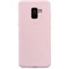 cuzz Cover per Samsung Galaxy A8 2018+(1 pezzi proteggi schermo in vetro temperato) tinta unita premium flessibile in silicone TPU custodia sottile ultra leggera antiscivolo (rosa chiaro)