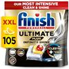 Finish Ultimate Plus Infinity Shine Pastiglie per lavastoviglie Bulk | Profumo: limone | Dimensioni: 105 pastiglie per lavastoviglie | Per imbattibile * Clean and Diamond Shine