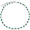 SILVEGO Bracciale da donna in argento sterling 925 con pietre naturali, 17 cm, Argento sterling Metallo, Smeraldo