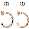 BONNYBIRD® Orecchini Cerchio Donna Oro Rosa Set Acciaio Chirurgico Inossidabile Inox Anallergici Senza Nichel Free Gioielli Impermeabile Placcati Placcato
