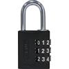 ABUS Lucchetto a combinazione in alluminio 144/30 nero con numeri grandi, 80797