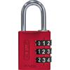 ABUS Lucchetto a combinazione in alluminio 144/30 rosso con numeri grandi, 80796