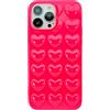 DMaos - Mini custodia per iPhone 13 da donna, motivo a bolle pop 3D con cuore kawaii, graziosa ragazza per iPhone13 Mini 5,4 pollici, colore: Rosa acceso