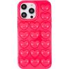 DMaos - Custodia per iPhone 14 da donna, in gel Kawaii, motivo a bolle pop 3D con cuore, simpatica ragazza per iPhone14 da 6,1 pollici, colore: Rosa acceso