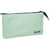 MILAN Borsa scuola porta milan 1918 collezione 3 cerniere e 5 scomparti verde 215x35x125 mm