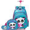 HTgroce Zaino per ragazze unicorno zaino prescolare per ragazze, scuola primaria, adatto per GS, CP, CE1, CE2, CM1, CM2, per bambini, custodia a matita inclusa, perfetta per la scuola., A-viola,