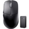 Lamzu Atlantis Mini mouse da gioco wireless 4K, ultra leggero, 51 g, interruttore meccanico, 26000 DPI, simmetrico, MCU Nordic 52840, TTC argento, sensore PAW3395, dongle 4K incluso (nero)