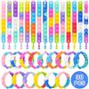 Coicok 30 Pezzi Regolabile Bracciale in Silicone, Gadget Compleanno Bambini, Regalini Fine Festa Compleanno, Giocattoli Antistress per Adulti e Bambini, Push Bubble Bracelets Fidget Toys