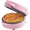 Bestron Waffle Maker, Piastra per waffel mini con motivo a pupazzo di neve, piccola macchina per waffel con rivestimento antiaderente, per compleanni di bambini, Pasqua o Natale, Colore: Rosa