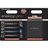 Panasonic Eneloop Pro 4 pz. batterie ricaricabili Ni-MH 2500mAh size stilo AA + porta batterie