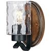 Westinghouse Lighting 63316 - Apparecchiatura da parete a una luce Barnwell, finitura di ferro ruvido rustica con vetro martellato trasparente