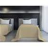 Italian Bed Linen PIUMINO ESTIVO IGNIFUGO BICOLORE SAIA, Tortora/Panna 170 x 270 cm
