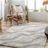 Livabliss Tappeto Shaggy Dili Ampio Tappeto Salotto Moderno, Sala da Pranzo, Morbido Tappeti Shaggy per Camera da Letto, Motivo Astratto Berbero Peloso, leggera da Pulire, 160x220cm Crema e Grigio