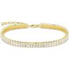 THOMAS SABO Bracciale tennis da donna in argento sterling 925 e placcato oro giallo 750 con zirconi, lunghezza 16-19 cm, A2030-414-14-L19V, Mittelgroße, Argento sterling, Zirconia cubica