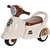 HOMCOM Moto per Bambini 12-36 mesi, Triciclo Senza Pedali con Luci e Suoni Realistici, Beige e Marrone, 66x33x 47.7cm