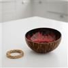 cocovibes Ciotola decorativa in legno di cocco, diametro 13 cm, colore: rosso/nero