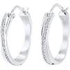 Elli Orecchini Creoli Cerchio Incrociato Cristalli Swarovski Argento