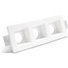 YASTA Porta Faretto Quadrato Da Incasso In Gesso Bianco 3 Luci Da Soffitto Verniciabile GS-5054
