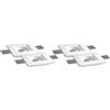 Eurekaled® - Portafaretto in Gesso CERAMICO da Incasso Quadrato Slim per Controsoffitti COD.PF1240 (Confezione da 4)