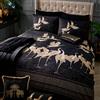 Laurence Llewelyn-Bowen - Kireina - Set copripiumino 100% cotone - Letto matrimoniale in nero/oro
