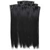 Prettyland statico-libero lunga 7 pezzi Clip-in Extension 50cm pezzo capelli lisci set di dei capelli - profondo nero 01