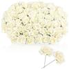 com-four® 60 fiori di carta, 10 bouquet con 6 fiori ciascuno, rose decorative bianche, per fai da te, ghirlande, decorazione tavola, matrimonio (10 fasci bianchi)